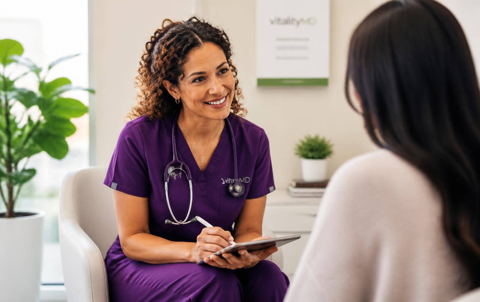 HealthPlus coordinator confirming a hospital appointment